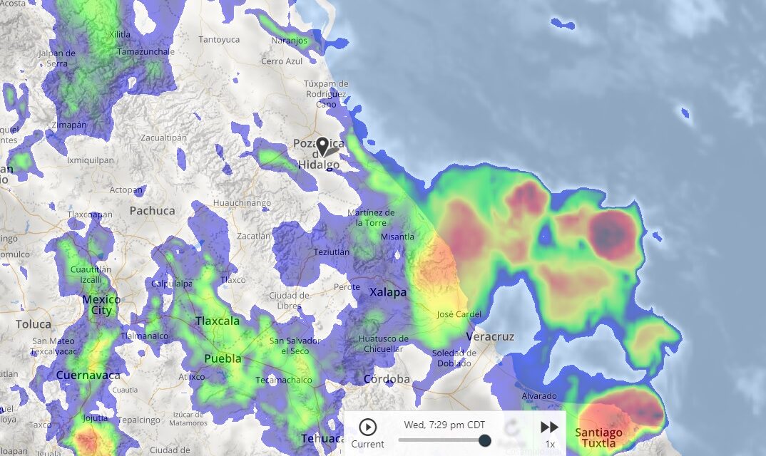 Continúa la alerta preventiva por lluvias y frente frío en Veracruz