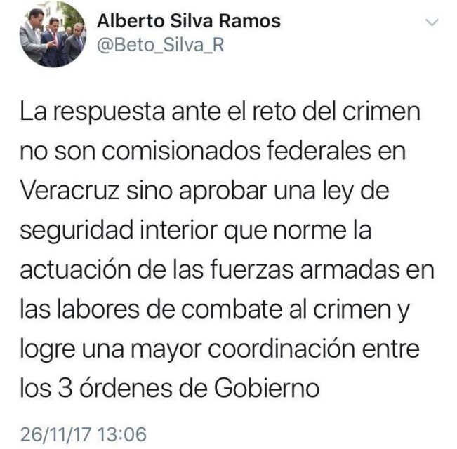 Alberto Silva Ramos discrepa de Dirigencia Estatal del PRI en Twitter.
