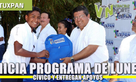 Inicia programa de lunes cívico y entregan apoyos en escuelas