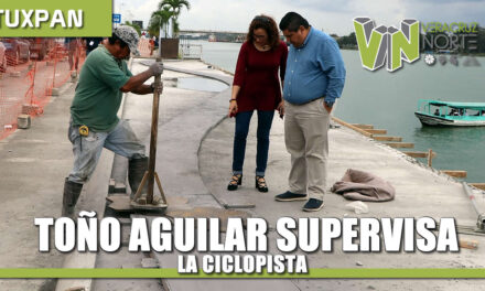 Toño Aguilar supervisa ciclopista, la nueva cara de Tuxpan