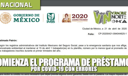 COMIENZA EL PROGRAMA DE PRÉSTAMOS POR COVID-19 CON ERRORES