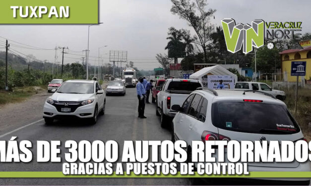 Más de 3 mil autos retornados, gracias a puestos de control
