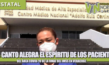 SU CANTO ALEGRA EL ESPÍRITU DE LOS PACIENTES DEL ÁREA COVID-19 DE LA UMAE DEL IMSS EN VERACRUZ