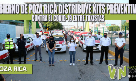 GOBIERNO DE POZA RICA DISTRIBUYE KITS PREVENTIVOS CONTRA EL COVID-19 ENTRE TAXISTAS