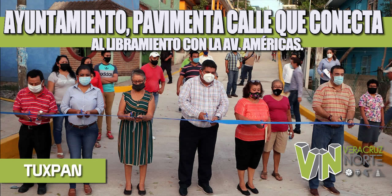 UNA OBRA MÁS DEL GOBIERNO DE TUXPAN, PAVIMENTA CALLE QUE CONECTA AL LIBRAMIENTO CON LA AV. AMÉRICAS.