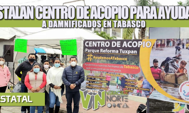 ANTORCHISTAS VERACRUZANOS INSTALAN CENTRO DE ACOPIO PARA AYUDAR A DAMNIFICADOS EN TABASCO