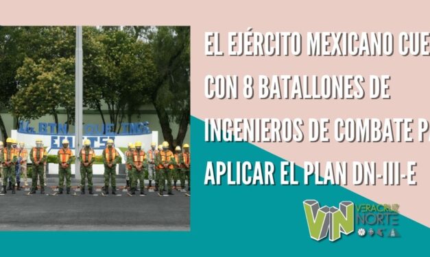 EL EJÉRCITO MEXICANO CUENTA CON 8 BATALLONES DE INGENIEROS DE COMBATE PARA APLICAR EL PLAN DN-III-E