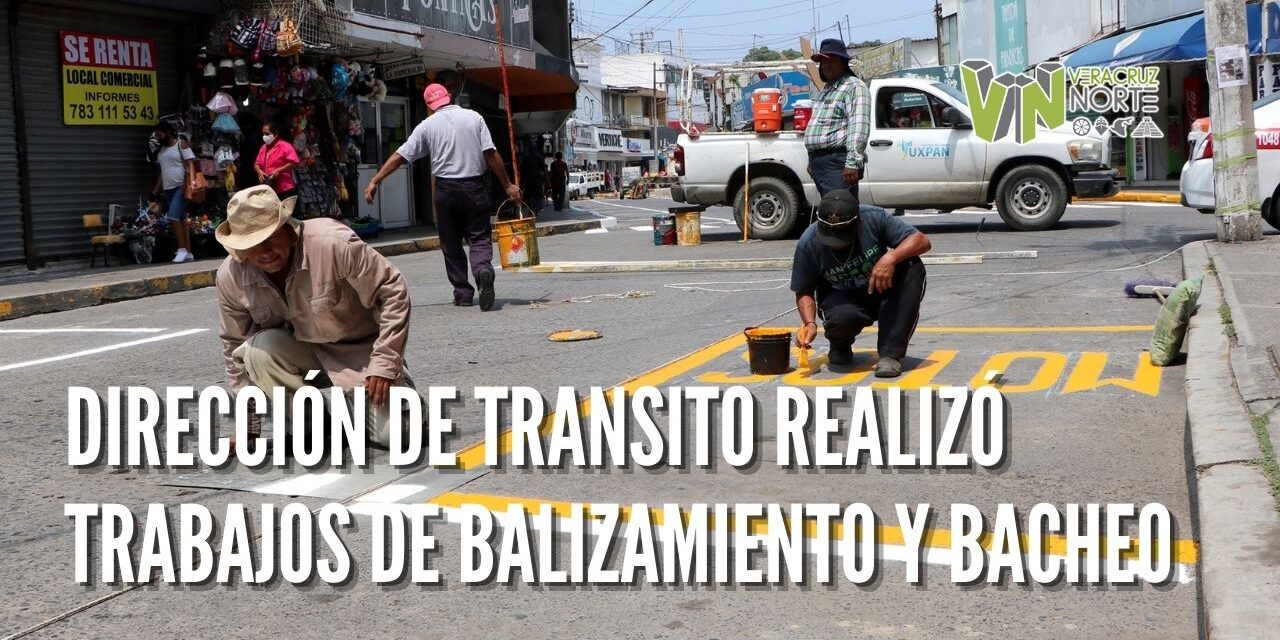 DIRECCIÓN DE TRANSITO REALIZÓ TRABAJOS DE BALIZAMIENTO Y BACHEO