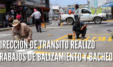 DIRECCIÓN DE TRANSITO REALIZÓ TRABAJOS DE BALIZAMIENTO Y BACHEO