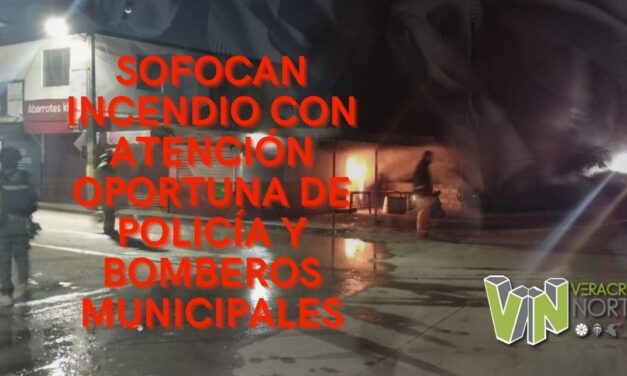 SOFOCAN INCENDIO CON ATENCIÓN OPORTUNA DE POLICÍA Y BOMBEROS MUNICIPALES