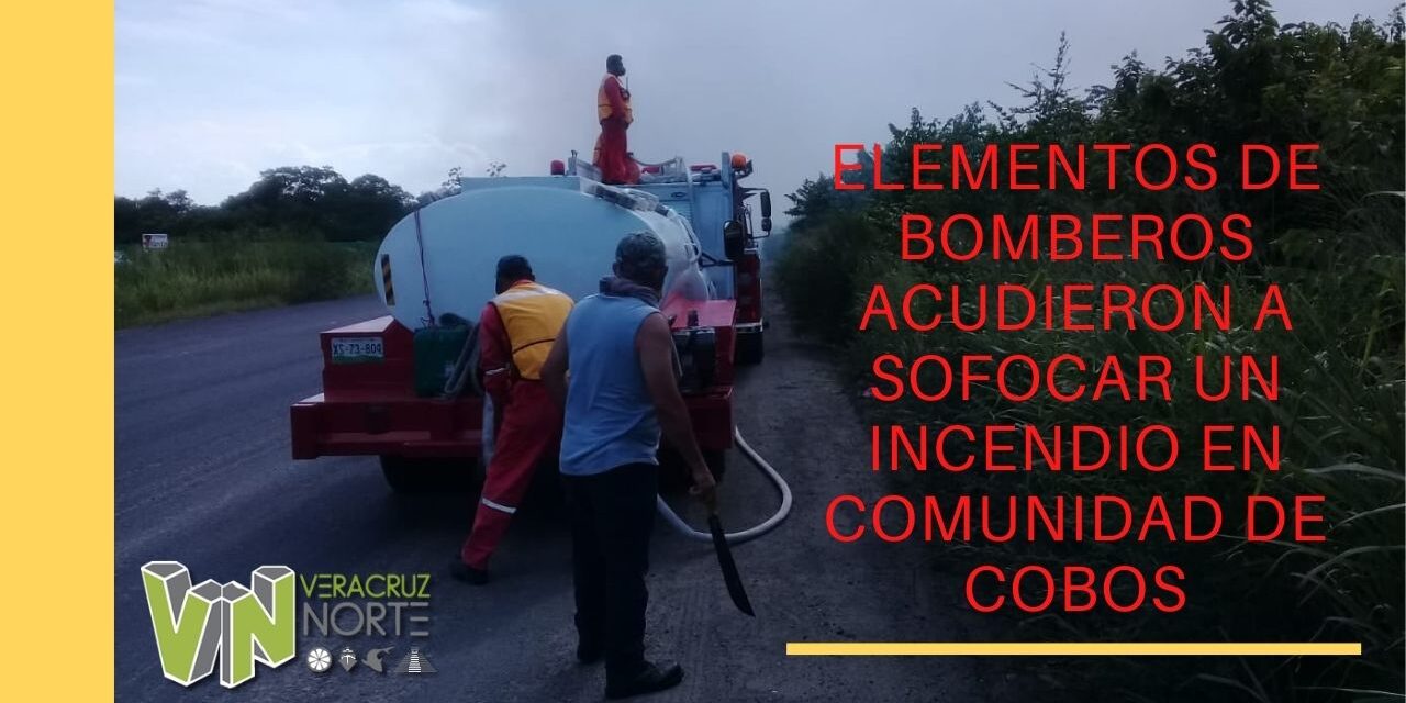 ELEMENTOS DE BOMBEROS ACUDIERON A SOFOCAR UN INCENDIO EN COMUNIDAD DE COBOS