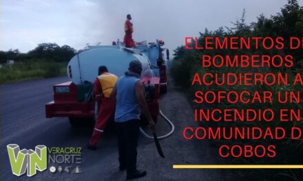 ELEMENTOS DE BOMBEROS ACUDIERON A SOFOCAR UN INCENDIO EN COMUNIDAD DE COBOS