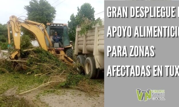 GRAN DESPLIEGUE DE APOYO ALIMENTICIO PARA ZONAS AFECTADAS EN TUXPAN