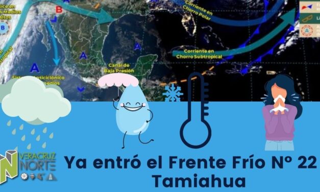 Ya entró el Frente Frío N° 22 a Tamiahua