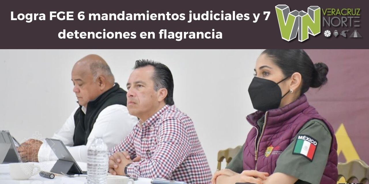 Álamo: logra FGE 6 mandamientos judiciales y 7 detenciones en flagrancia