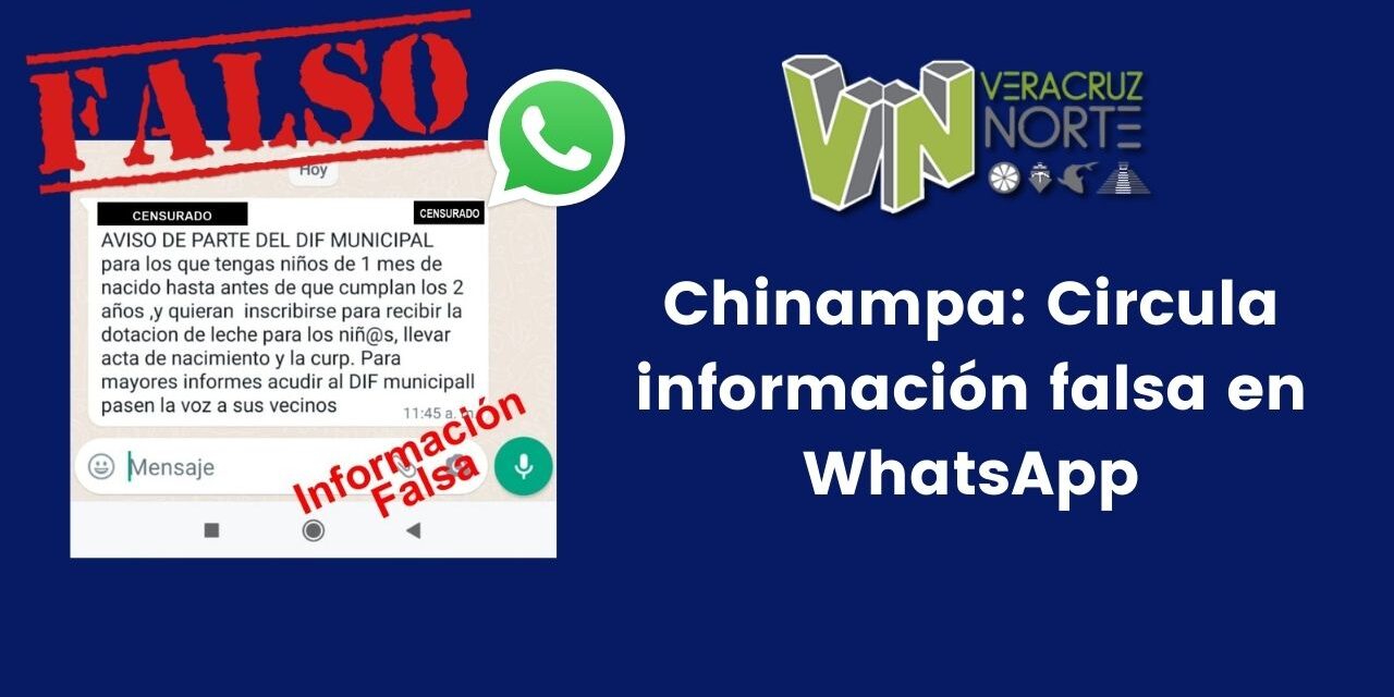 Chinampa: Circula información falsa en WhatsApp