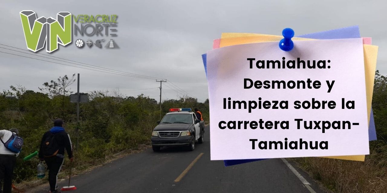 Tamiahua: Desmonte y limpieza sobre la carretera Tuxpan-Tamiahua