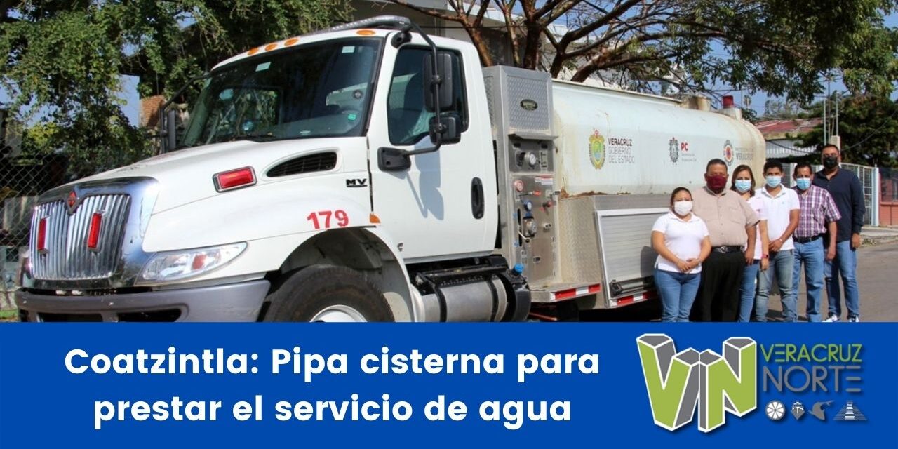 Coatzintla: Pipa cisterna para prestar el servicio de agua