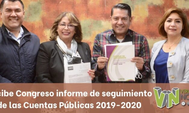 Recibe Congreso informe de seguimiento de las Cuentas Públicas 2019-2020
