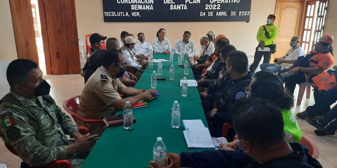 Tecolutla: Coordinación del plan operativo Semana Santa 2022