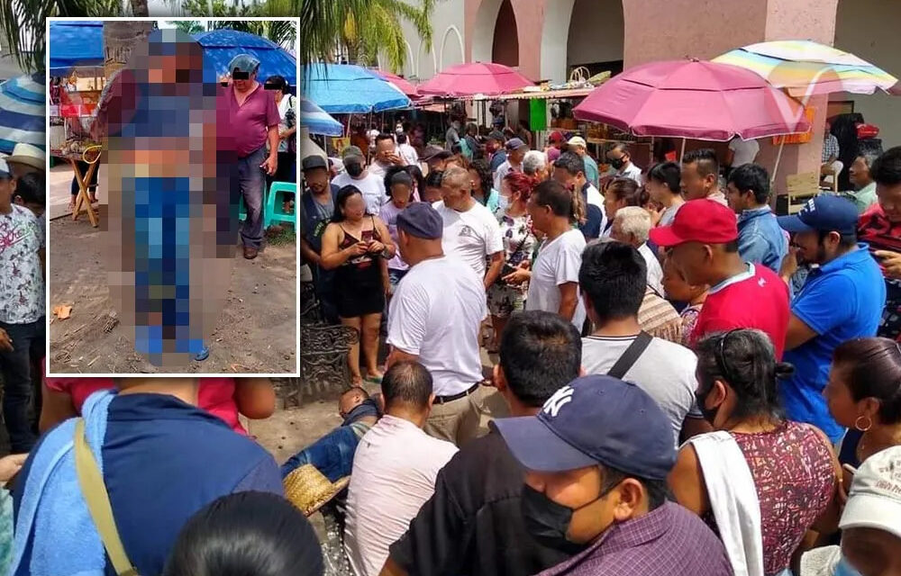 Misantla: Locatarios del Mercado municipal detienen a un presunto ratero, por robarle a un comerciante senecto.