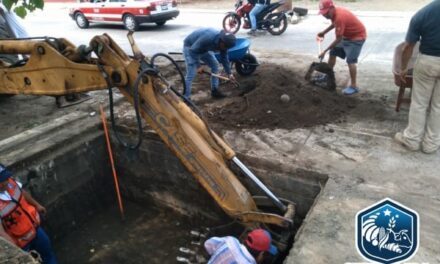 Ayuntamiento de Chinampa hace limpieza de alcantarillas y cunetas de km. 24