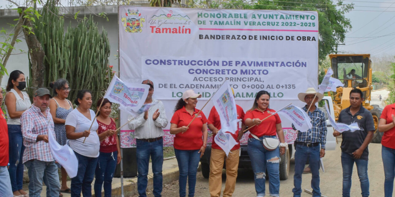 Tamalín: banderazo de inicio de una nueva obra de pavimentación de concreto mixto