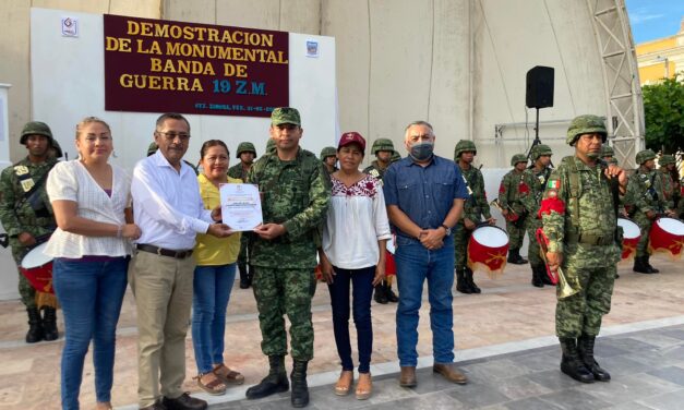 Gutiérrez Zamora: Demostración de banda de guerra de «Monumental de la 19 Z.M.»