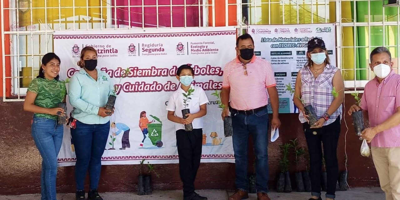Coatzintla: Entrega de diversas especies de arbolitos a diferentes instituciones
