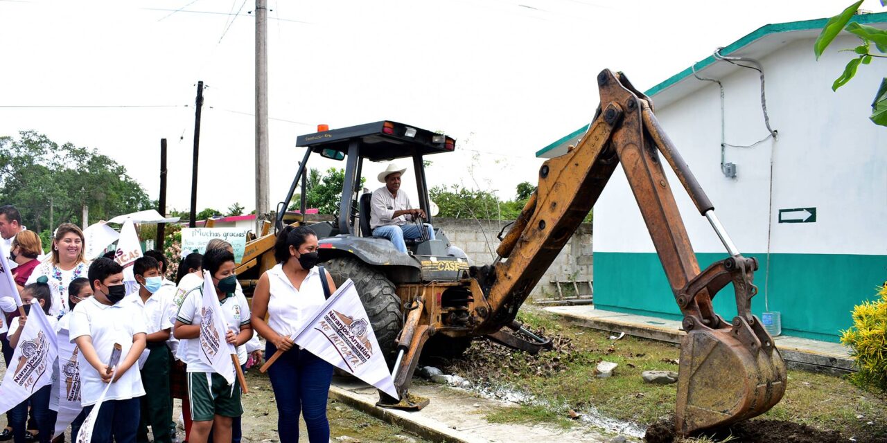 Naranjos: Banderazo de inicio de construcción de barda en escuela primaria
