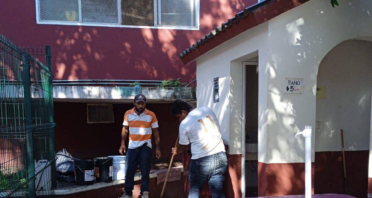 Tamiahua: Limpieza en la zona de juegos del parque Benito Juárez García