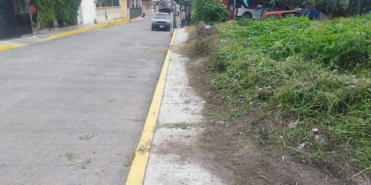 Tamiahua: Trabajos de limpieza de banquetas y guarniciones