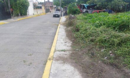 Tamiahua: Trabajos de limpieza de banquetas y guarniciones