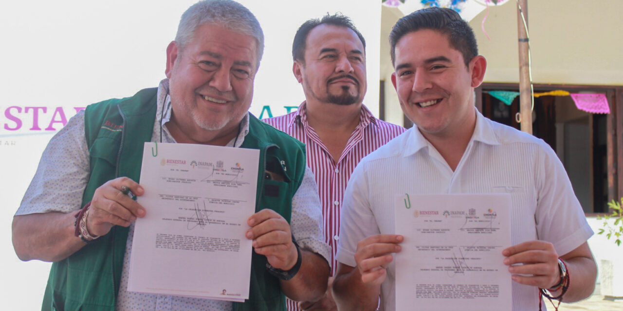 Chontla: Firma de convenio entre el INAPAM y los Gobiernos Municipales