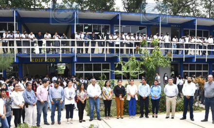 Tantoyuca: Garantizado el apoyo a la educación ofrece el alcalde JGA al inaugurar obras en el CBTis 71