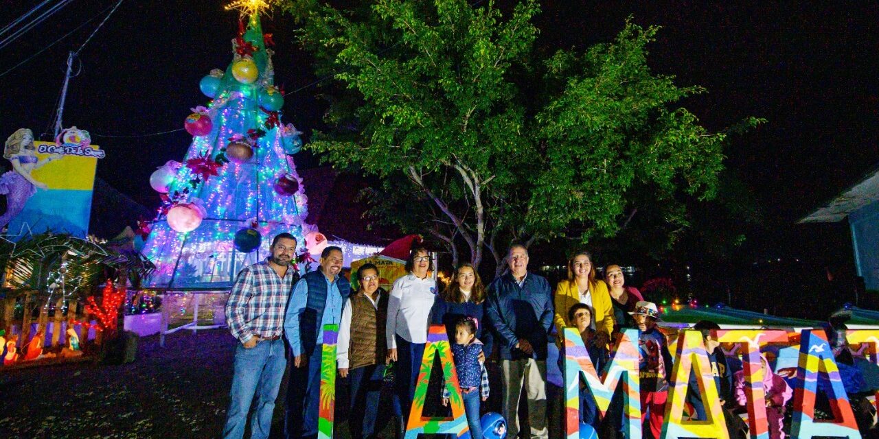 Tuxpan: Quedó inaugurada la iluminación navideña de La Mata