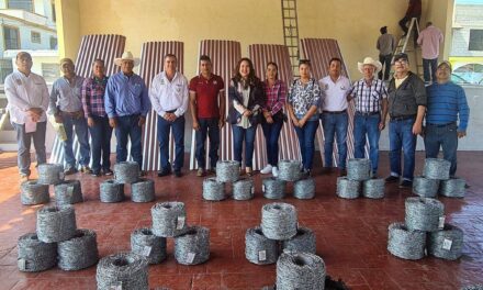 Tampico Alto: Entrega de paquetes de láminas y rollos de alambre