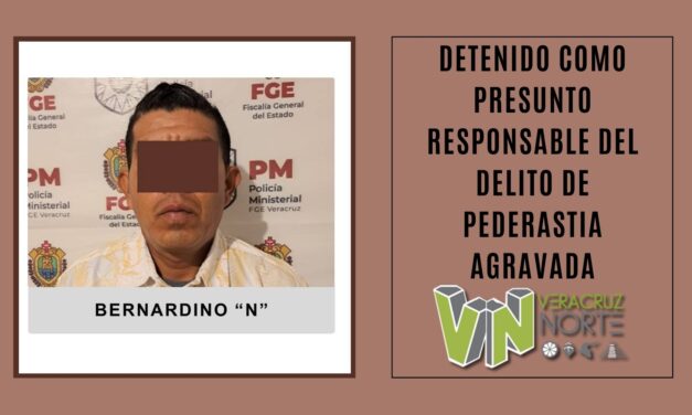 Huayacocotla: <strong>Detenido como presunto responsable del delito de pederastia agravada</strong>