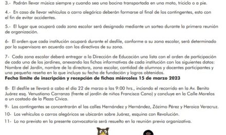 Tuxpan: Convocatoria para el Desfile de Primavera