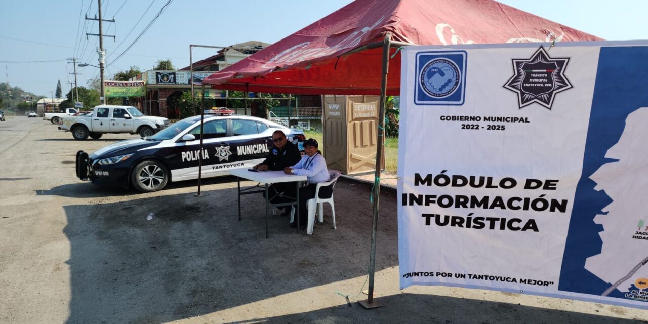 Tantoyuca: Tránsito municipal con apoyo a vacacionistas a través de módulos de información turística