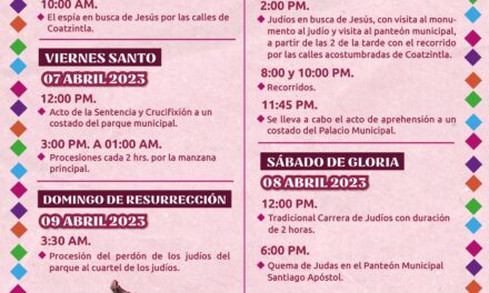 Programa de Actividades de Semana Santa Coatzintla 2023