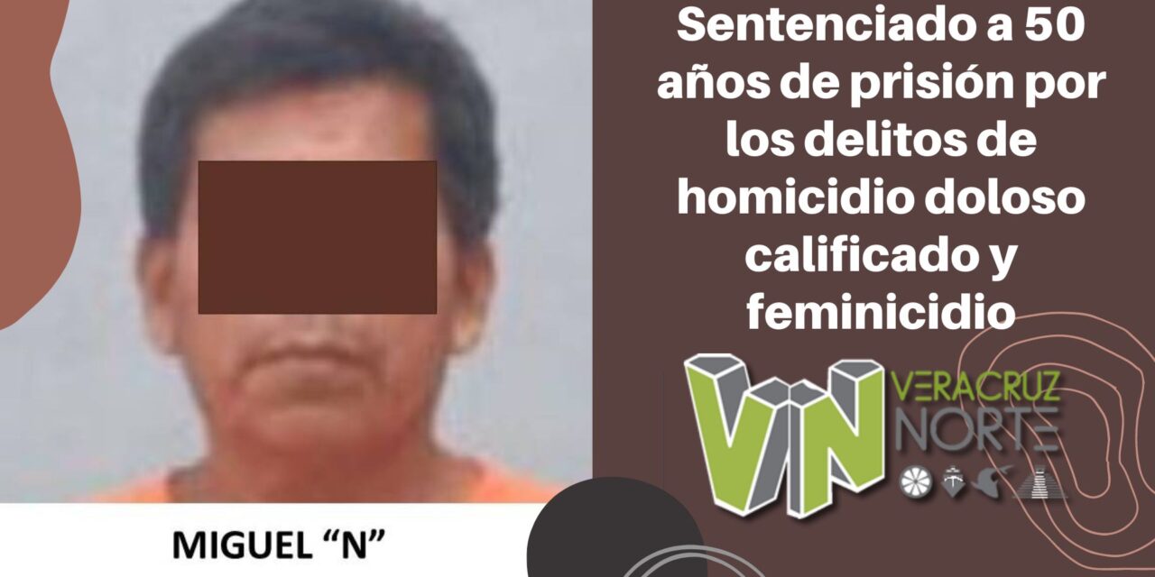 Álamo: Sentenciado a 50 años de prisión por los delitos de homicidio doloso calificado y feminicidio