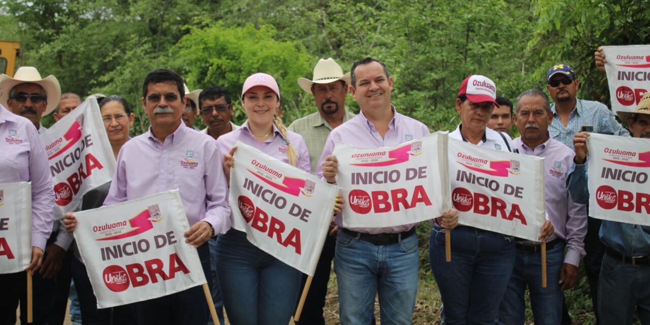 Ozuluama: Banderazo del camino los pinos al mercado