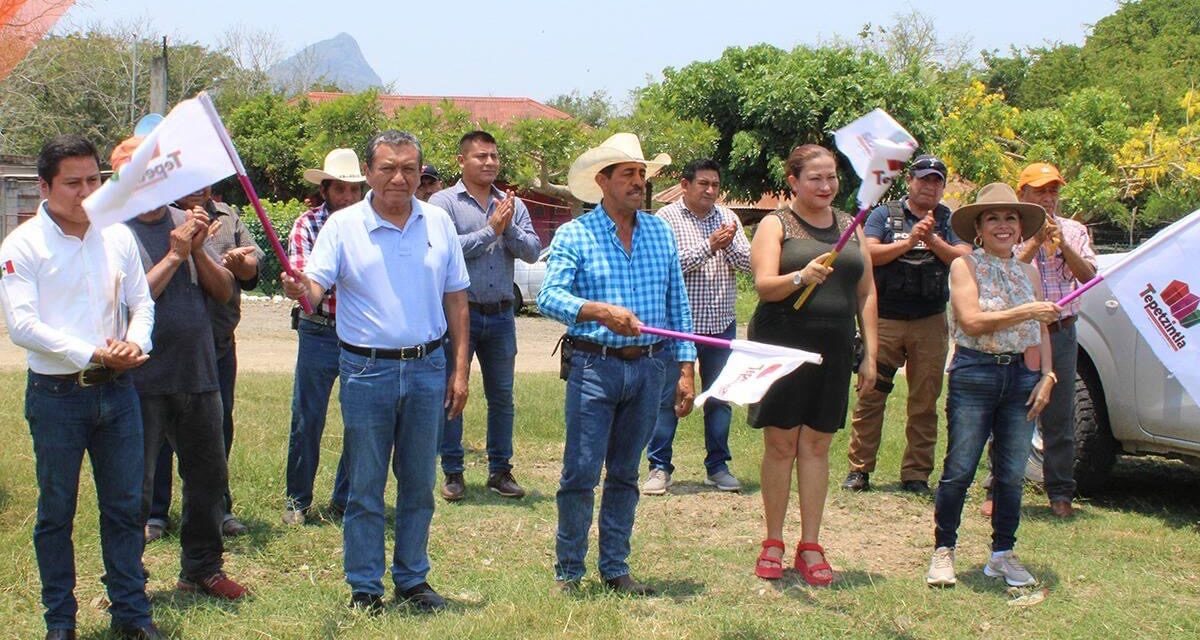 Tepetzintla: banderazo de obra para la construcción de parque público en la Localidad de Corral Falso