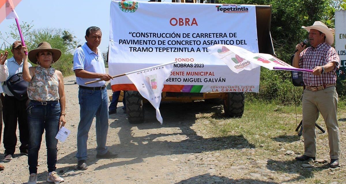 Tepetzintla: “Construcción de carretera de pavimento de concreto asfaltico del tramo Tepetzintla a Tecomate”