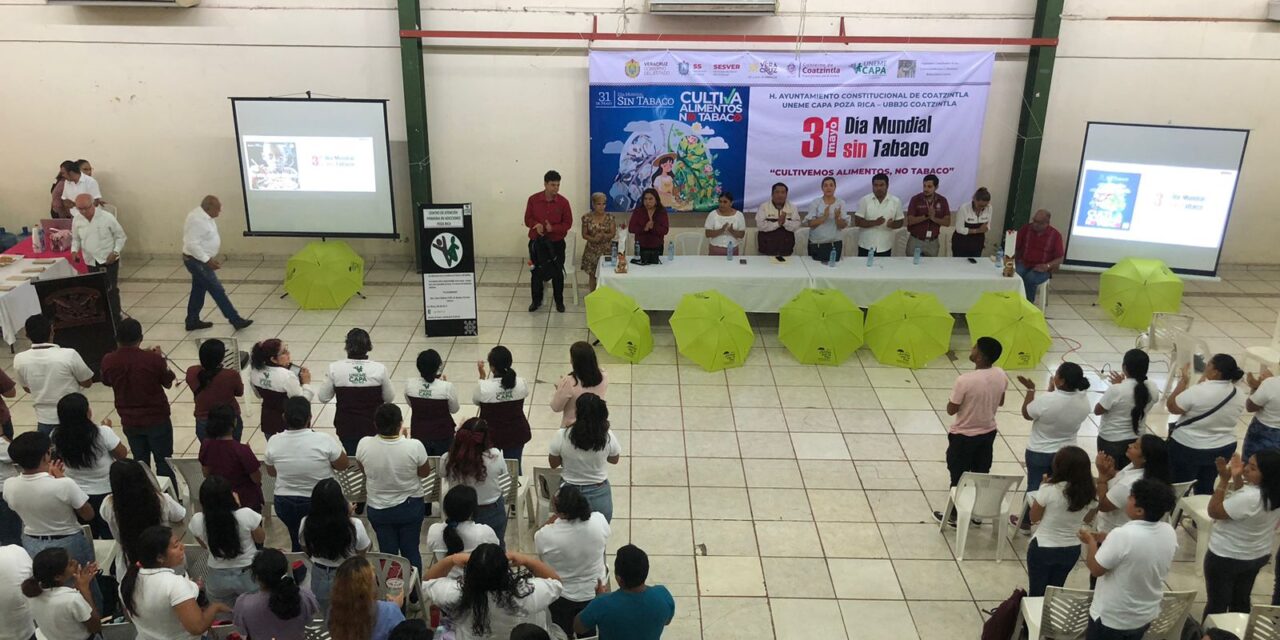 Coatzintla: Conmemoran la UBBJ “Día Mundial sin Tabaco” en coordinación con UNEME-CAPA y ayuntamiento