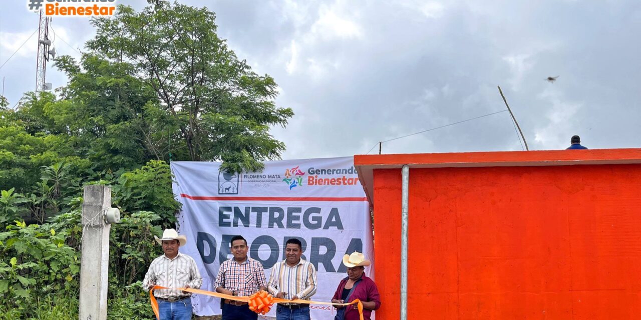 Filomeno Mata: Entrega de obra de un Tanque de Almacenamiento de 60,000 litros de capacidad