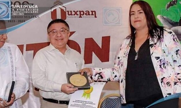 Tantoyuca: Alcalde JGA recibe reconocimiento por trabajo en beneficio del cuidado al medio ambiente