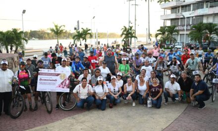 Tuxpan: Familias tuxpeñas participaron activamente en la “Primera Rodada Ciclista por la Salud”