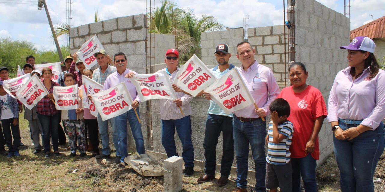 Inicia construcción de cuartos dormitorios en San Javier y Cazadero para beneficio de familias en Ozuluama